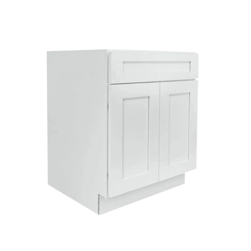 Ready To Ship Cabinets SB30 Double Door Bathroom Vanity Sink Cabinet, Under Sink Organizers and Storage Cabinet Organizer with False Drawer, 30W x 34.5H x 24D inch