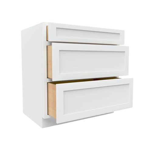 3DB15 Soft Edge 3 Drawers Vanity Base Cabinet, 15W x 34.5H x 24D inch