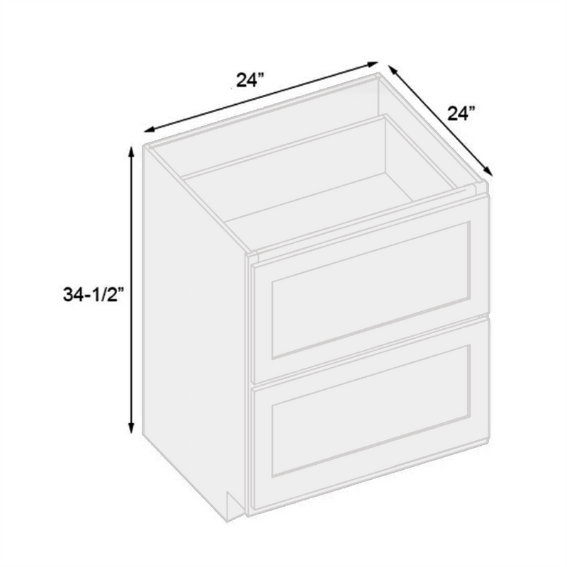 Load image into Gallery viewer, 2DB24 Ready To Ship Cabinets Soft Edge 2 Drawers Vanity Base Cabinet, 24W x 34.5H x 24D inch
