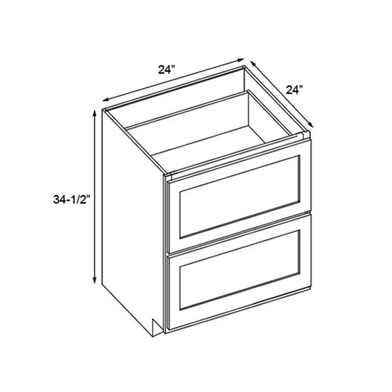 Load image into Gallery viewer, 2DB24 Ready To Ship Cabinets Soft Edge 2 Drawers Vanity Base Cabinet, 24W x 34.5H x 24D inch
