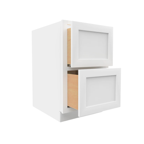 2DB24 Ready To Ship Cabinets Soft Edge 2 Drawers Vanity Base Cabinet, 24W x 34.5H x 24D inch