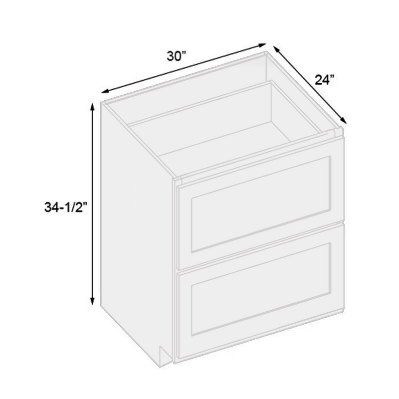 Load image into Gallery viewer, 2DB30 Ready To Ship Cabinets Soft Edge 2 Drawers Vanity Base Cabinet, 30W x 34.5H x 24D inch
