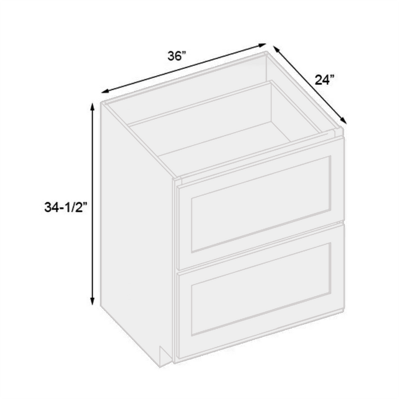 Load image into Gallery viewer, 2DB36 Ready To Ship Cabinets Drawer Base Cabinet,3 Drawers 36&quot; W x 34.5&quot; H x 24&quot; D
