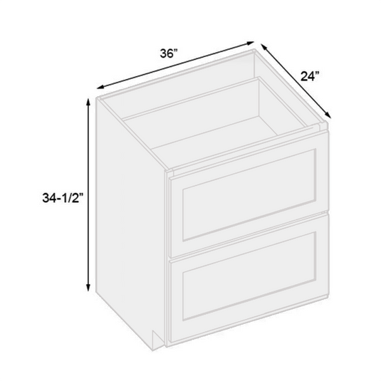 2DB36 Ready To Ship Cabinets Drawer Base Cabinet,3 Drawers 36" W x 34.5" H x 24" D