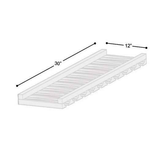 Wall Glass Rack Attaches Under The Cabinet 30" W x 12" D