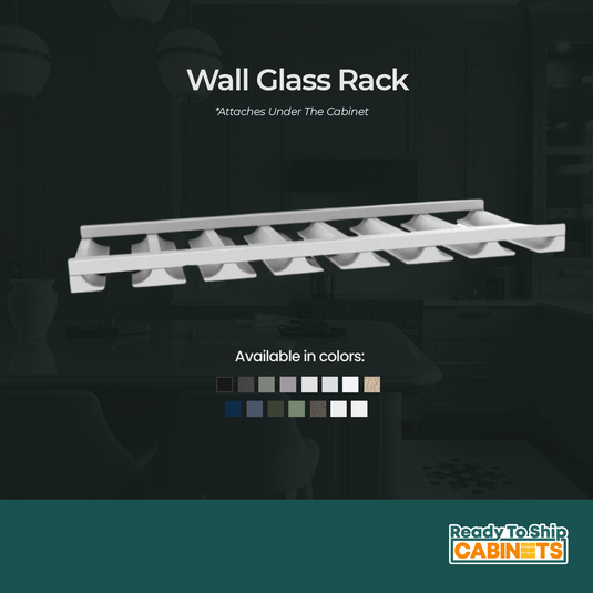 Wall Glass Rack Attaches Under The Cabinet 30" W x 12" D