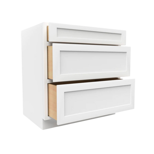 3DB36 Base Cabinet, 3 Drawers, 36" W x 34.5" H x 24" D