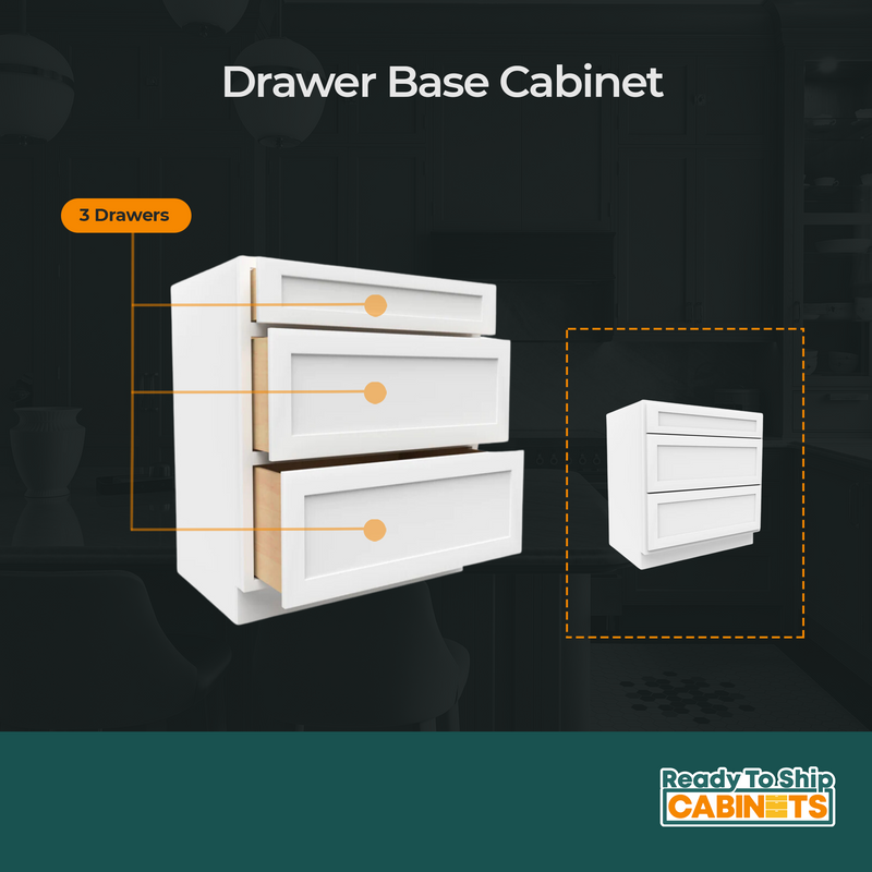 Load image into Gallery viewer, 3DB18 Ready To Ship Cabinets Soft Edge 3 Drawers Bathroom Vanity Base Cabinet, 18W x 34.5H x 24D inch
