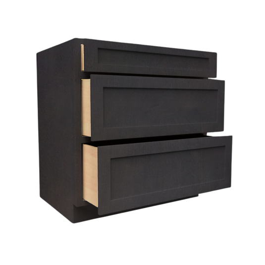 3DB36 Base Cabinet, 3 Drawers, 36" W x 34.5" H x 24" D