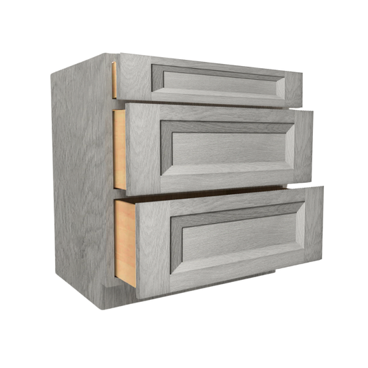 3DB18 Ready To Ship Cabinets Soft Edge 3 Drawers Bathroom Vanity Base Cabinet, 18W x 34.5H x 24D inch