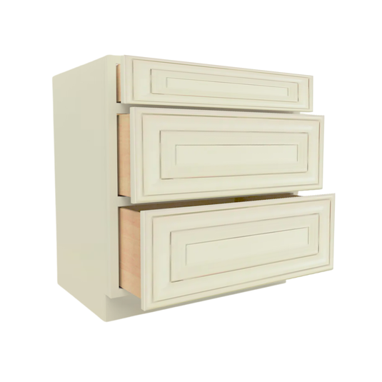 3DB15 Soft Edge 3 Drawers Vanity Base Cabinet, 15W x 34.5H x 24D inch