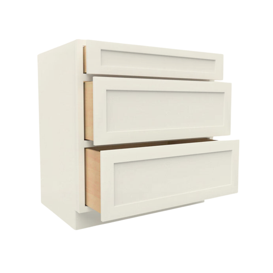 VDB24 Soft Edge 3 Drawer Vanity Cabinet, 24W x 34.5H x 21D inch