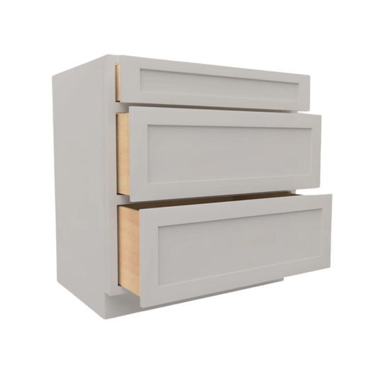 VDB24 Soft Edge 3 Drawer Vanity Cabinet, 24W x 34.5H x 21D inch