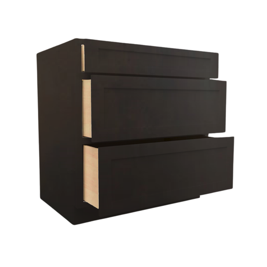 3DB24 Ready To Ship Cabinets Soft Edge 3 Drawers Bathroom Vanity Base Cabinet, 24W x 34.5H x 24D inch