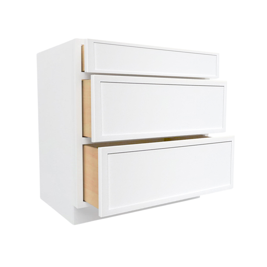 3DB36 Base Cabinet, 3 Drawers, 36" W x 34.5" H x 24" D