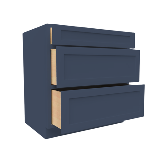 3DB12 Ready to Ship Cabinets Soft Edge 3 Drawers Vanity Base Cabinet, 12W x 34.5H x 24D inch