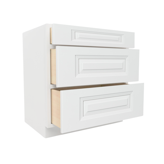 VDB15 Soft Edge 3 Drawer Vanity Cabinet, 15W x 34.5H x 21D inch