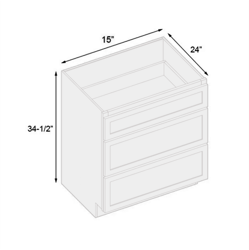 Load image into Gallery viewer, 3DB15 Soft Edge 3 Drawers Vanity Base Cabinet, 15W x 34.5H x 24D inch
