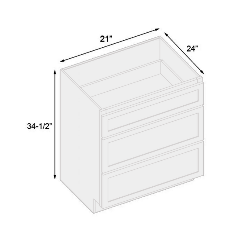 Load image into Gallery viewer, 3DB21 Ready To Ship Cabinets Soft Edge 3 Drawers Vanity Base Cabinet, 21W x 34.5H x 24D inch
