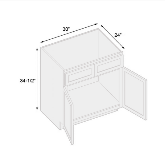 Ready To Ship Cabinets SB30 Double Door Bathroom Vanity Sink Cabinet, Under Sink Organizers and Storage Cabinet Organizer with False Drawer, 30W x 34.5H x 24D inch