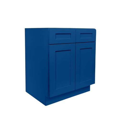 Load image into Gallery viewer, B42 Ready to Ship Cabinets Soft Edge 2 Door Base Cabinet with 2 Drawers and Shelf, 30&quot; W x 34 1/2&quot; H x 24&quot; D inch
