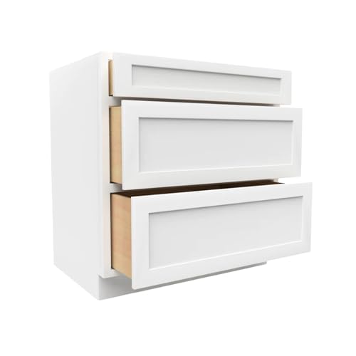 3DB21 Soft Edge 3 Drawers Vanity Base Cabinet, 21W x 34.5H x 24D inch