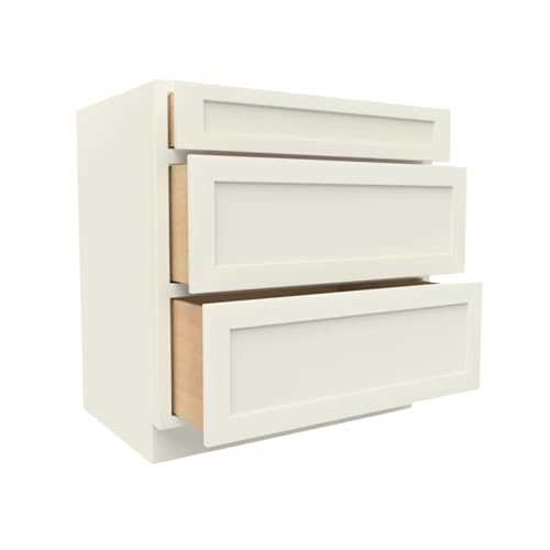 3DB24 Soft Edge 3 Drawers Bathroom Vanity Base Cabinet, 24W x 34.5H x 24D inch