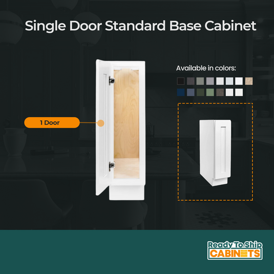 B09 Single Door Kitchen Cabinet with Drawer, 9W x 34.5H x 24D inch