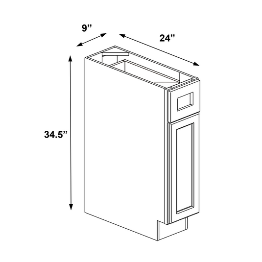 B09 Single Door Kitchen Cabinet with Drawer, 9W x 34.5H x 24D inch