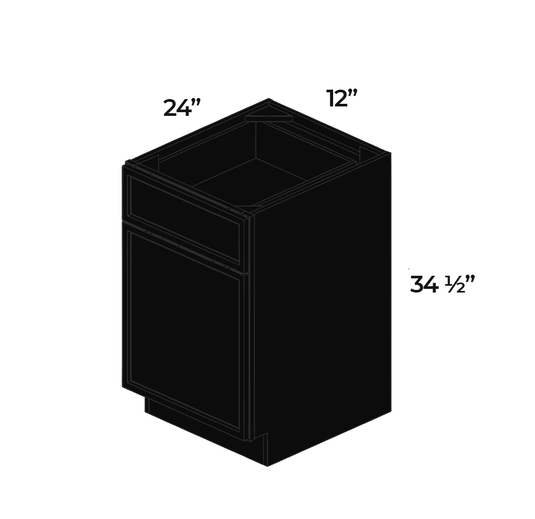 B12 Standard Base Cabinet 1 Door,1 Shelf, 1 Drawer 12" W x 34.5" H x 24" D