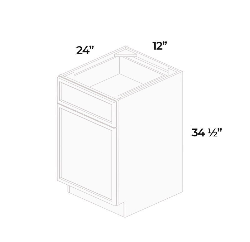 Load image into Gallery viewer, B12 Standard Base Cabinet 1 Door,1 Shelf, 1 Drawer 12&quot; W x 34.5&quot; H x 24&quot; D
