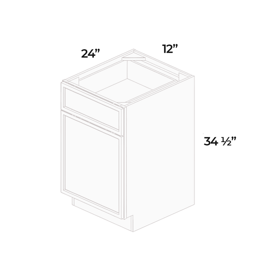 B12 Standard Base Cabinet 1 Door,1 Shelf, 1 Drawer 12" W x 34.5" H x 24" D