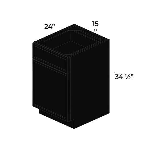 B15 Ready To Ship Standard Base Cabinet 1 Door,1 Shelf, 1 Drawer 15" W x 34.5" H x 24" D