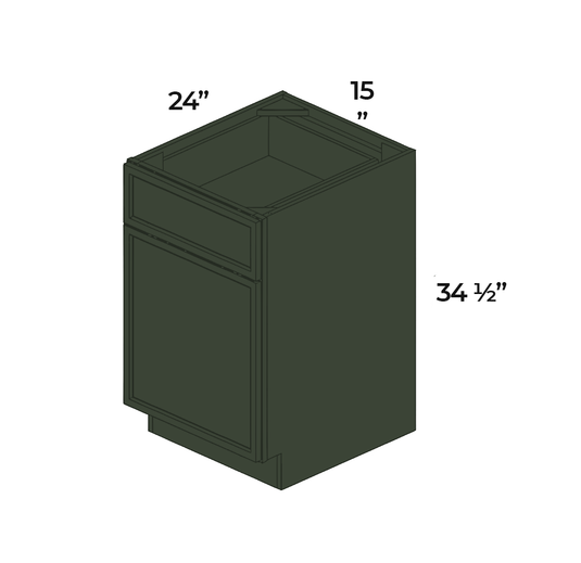 B15 Ready To Ship Standard Base Cabinet 1 Door,1 Shelf, 1 Drawer 15" W x 34.5" H x 24" D