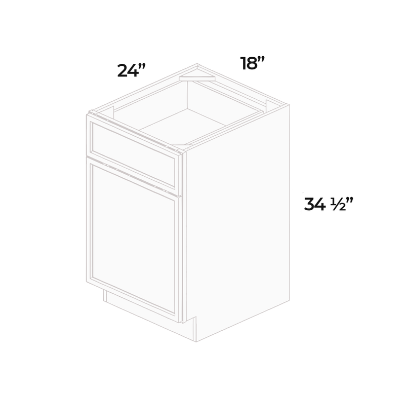 Load image into Gallery viewer, B18 Ready To Ship Soft Edge 1 Door Base Cabinet with Drawer and Shelf, 18W x 34H x 24D inch
