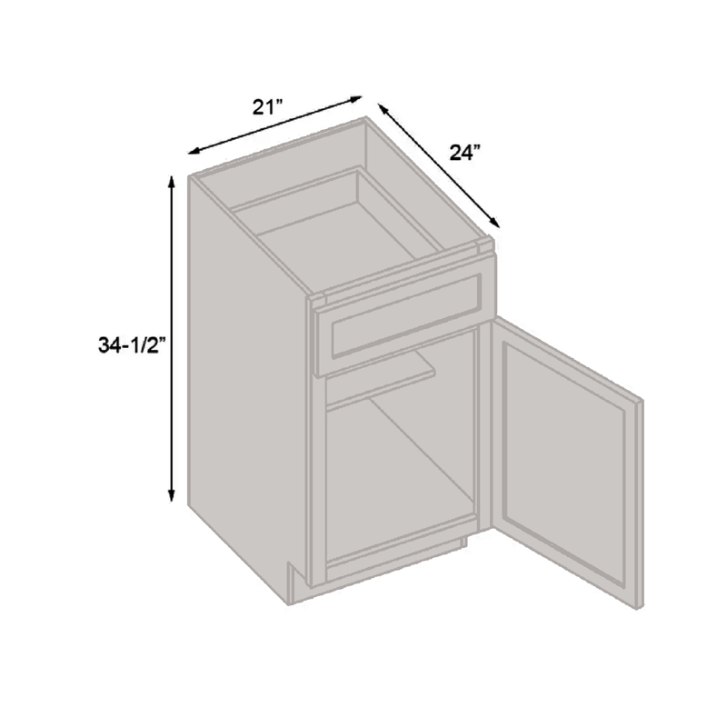 Load image into Gallery viewer, B21 Ready To Ship Cabinets Standard Base Cabinet 1 Door,1 Shelf, 1 Drawer 21&quot; W x 34.5&quot; H x 24&quot; D
