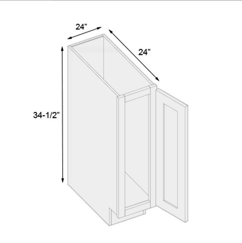 Load image into Gallery viewer, B24FHD Soft Close 1 Door Full Height Vanity Base Cabinet, 24W x 34.5H x 24D inch
