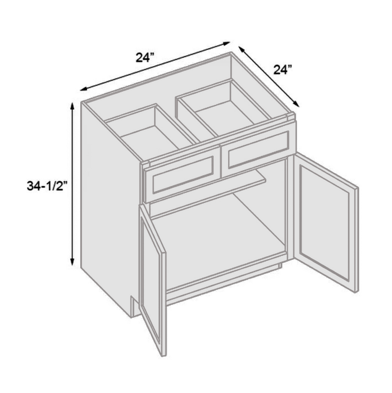 Load image into Gallery viewer, B24 Ready To Ship Cabinets Soft Edge 2 Door Base Cabinet with Drawer and Shelf, 24W x 34.5H x 24D inch
