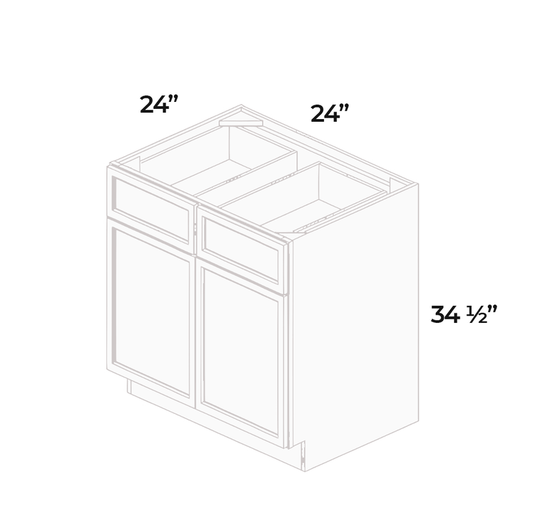 Load image into Gallery viewer, B24 Ready To Ship Cabinets Soft Edge 2 Door Base Cabinet with Drawer and Shelf, 24W x 34.5H x 24D inch
