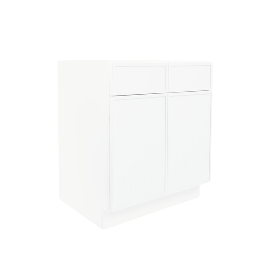 B36 Ready To Ship Cabinets Soft Edge 2 Door Base Cabinet with 2 Drawers and Shelf, 36" W x 34 1/2" H x 24" D inch