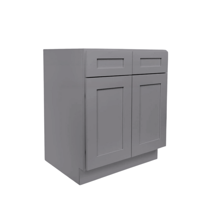 Load image into Gallery viewer, B33 Ready to Ship Cabinets Soft Edge 2 Door Base Cabinet with 2 Drawers and Shelf, 33&quot; W x 34 1/2&quot; H x 24&quot; D inch
