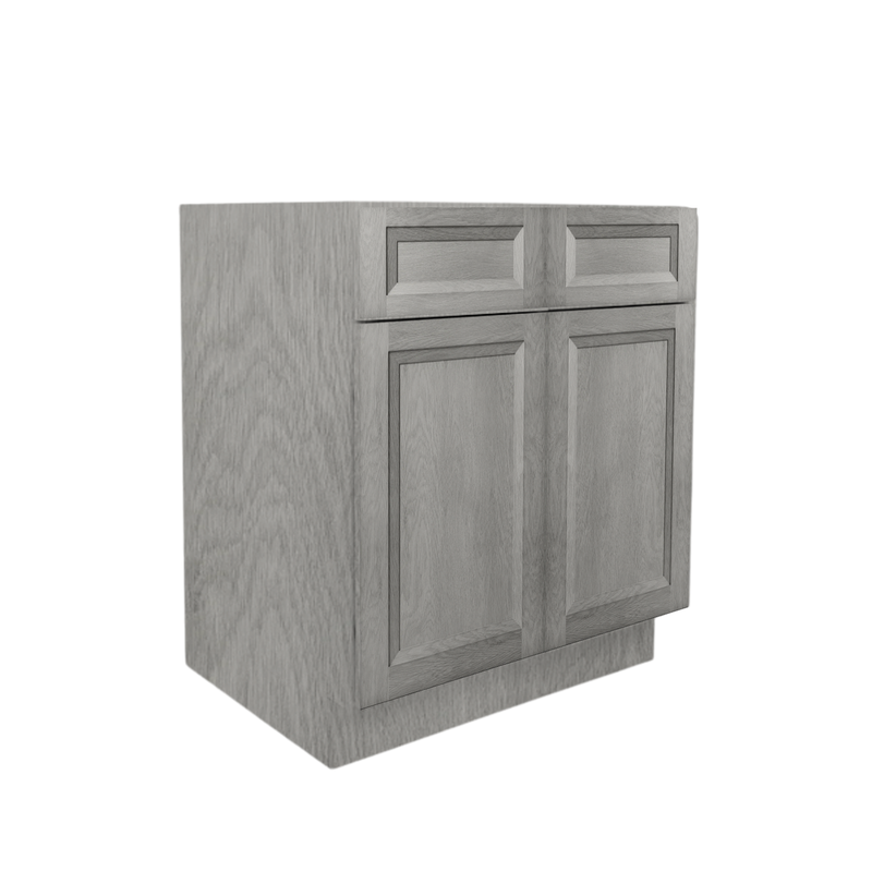 Load image into Gallery viewer, B33 Ready to Ship Cabinets Soft Edge 2 Door Base Cabinet with 2 Drawers and Shelf, 33&quot; W x 34 1/2&quot; H x 24&quot; D inch
