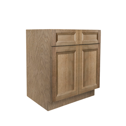 B30 Ready to Ship Cabinets Soft Edge 2 Door Base Cabinet with 2 Drawers and Shelf, 30" W x 34 1/2" H x 24" D Inch