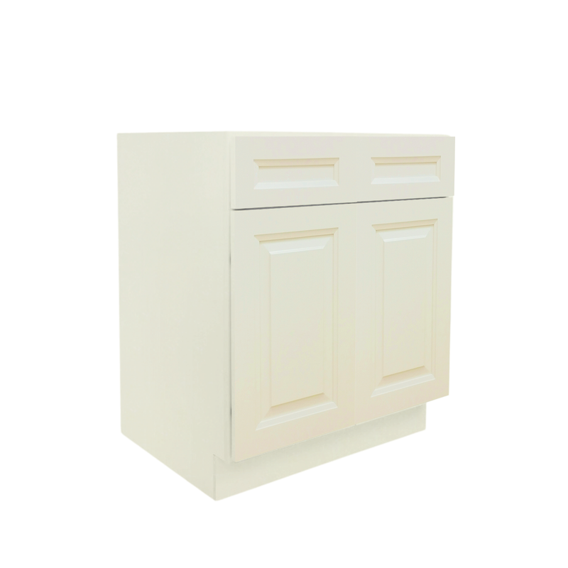 Load image into Gallery viewer, B33 Ready to Ship Cabinets Soft Edge 2 Door Base Cabinet with 2 Drawers and Shelf, 33&quot; W x 34 1/2&quot; H x 24&quot; D inch
