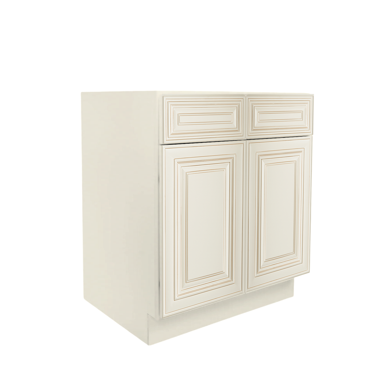 Load image into Gallery viewer, B36 Ready To Ship Cabinets Soft Edge 2 Door Base Cabinet with 2 Drawers and Shelf, 36&quot; W x 34 1/2&quot; H x 24&quot; D inch
