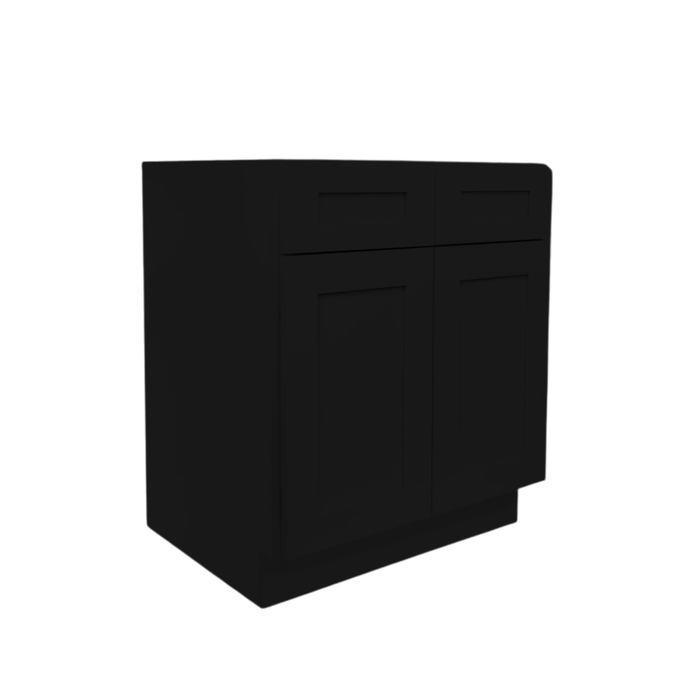 B33 Ready to Ship Cabinets Soft Edge 2 Door Base Cabinet with 2 Drawers and Shelf, 33