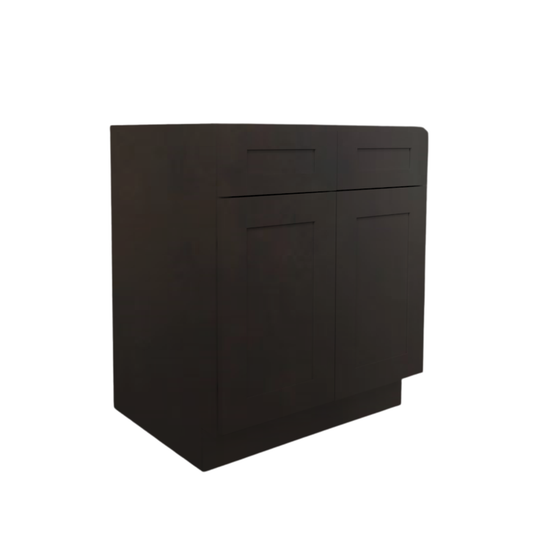 B36 Ready To Ship Cabinets Soft Edge 2 Door Base Cabinet with 2 Drawers and Shelf, 36" W x 34 1/2" H x 24" D inch