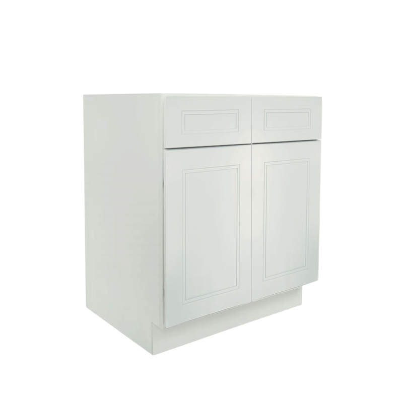 Load image into Gallery viewer, B33 Ready to Ship Cabinets Soft Edge 2 Door Base Cabinet with 2 Drawers and Shelf, 33&quot; W x 34 1/2&quot; H x 24&quot; D inch
