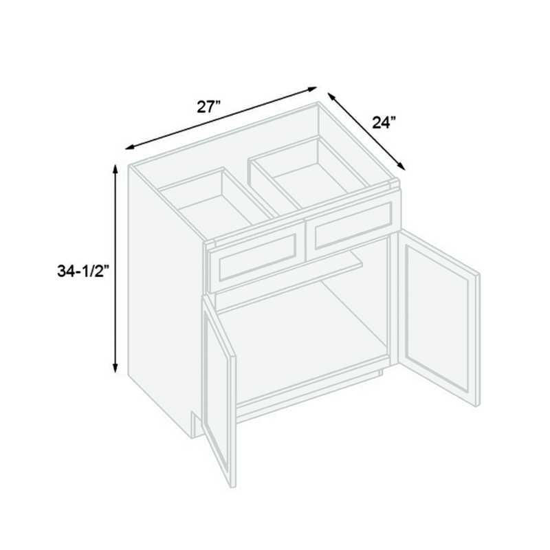 Load image into Gallery viewer, B27 Ready to Ship Cabinets Soft Edge 2 Door Kitchen Base Cabinet with Drawer and Shelf, 27W x 34.5H x 24D inch
