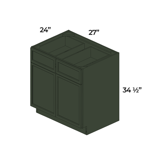 B27 Ready to Ship Cabinets Soft Edge 2 Door Kitchen Base Cabinet with Drawer and Shelf, 27W x 34.5H x 24D inch